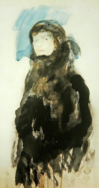 Portret młodej kobiety (akwarela na papierze) autorstwa Ambrose McEvoy