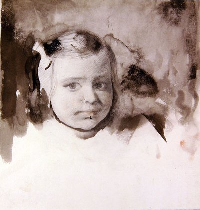 Głowa młodej dziewczyny (ołówek i akwarela na papierze) autorstwa Ambrose McEvoy