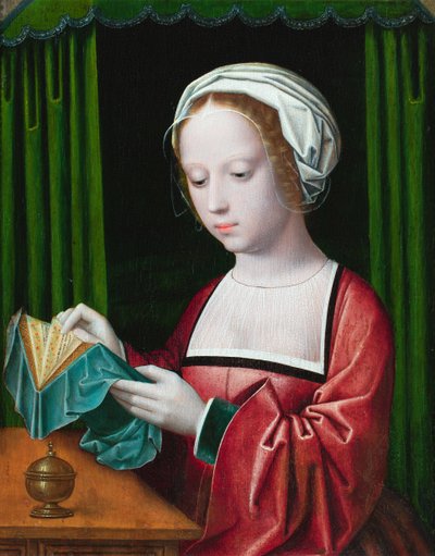 Czytanie Magdaleny (olej na panelu) autorstwa Ambrosius (follower of) Benson