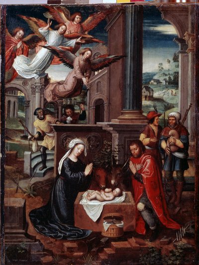 "Nativity" Obraz Ambrosiusa Bensona (1495-1550) XVI-wieczne Muzeum Ermitażu, Sankt Petersburg autorstwa Ambrosius Benson