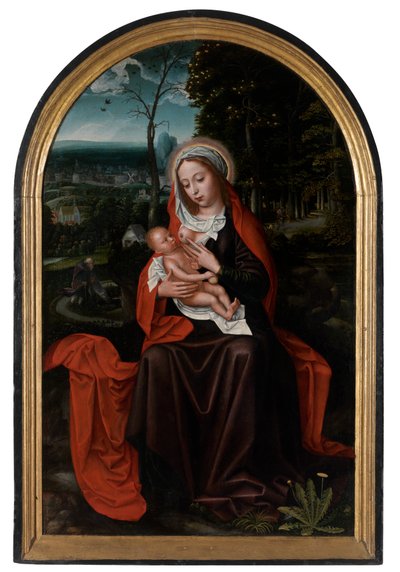 Odpoczynek w locie do Egiptu (olej na desce) autorstwa Ambrosius Benson