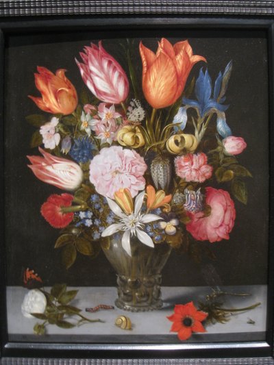 Kwiaty w szklance autorstwa Ambrosius Bosschaert