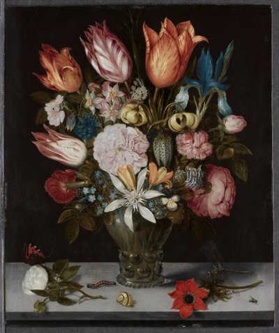 Kwiaty w szklance, 1606. autorstwa Ambrosius Bosschaert