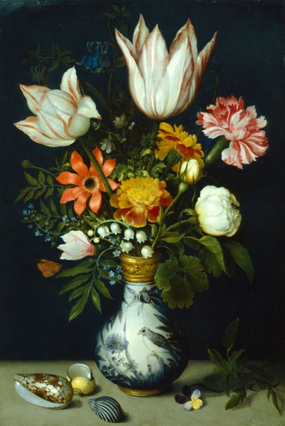 Kwiaty w porcelanowym wazonie, ok. 1600 autorstwa Ambrosius Bosschaert the Elder