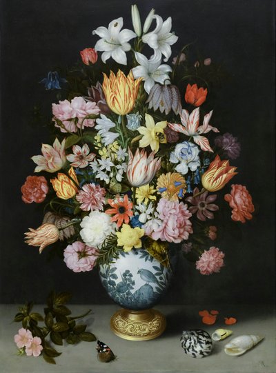 Martwa natura z kwiatami w wazonie Wan Li autorstwa Ambrosius the Elder Bosschaert