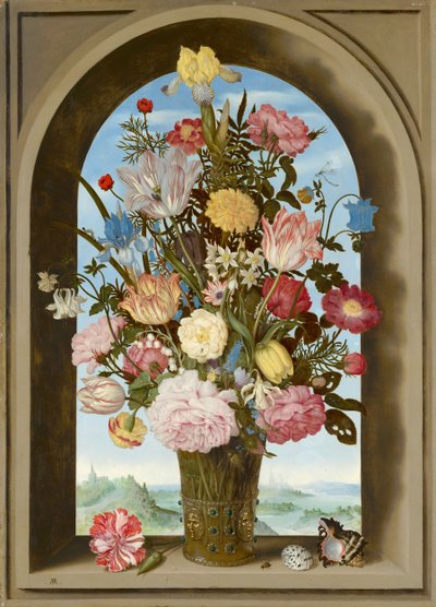 Wazon z kwiatami w oknie, ok.1618 autorstwa Ambrosius the Elder Bosschaert