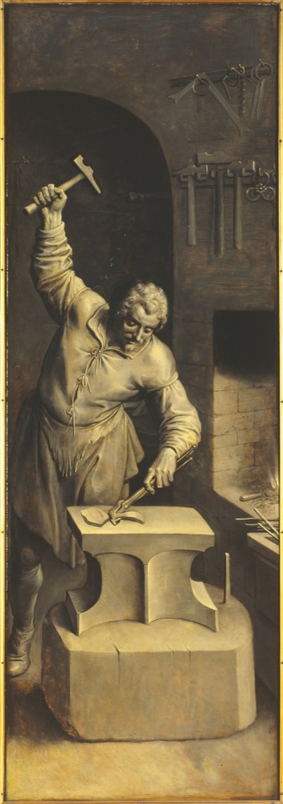 Święty Eligiusz w swoim warsztacie (olej na desce) autorstwa Ambrosius the Elder Francken or Franck