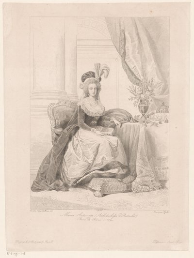 Portret Marii Antoniny, królowej Francji autorstwa Amédée Félix Barthélemy Geille