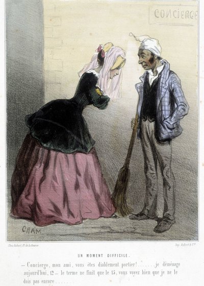 Un moment difficile (wynajem) - w „Madeleines” Chama, v.1870-1880 autorstwa Amédée de Noé