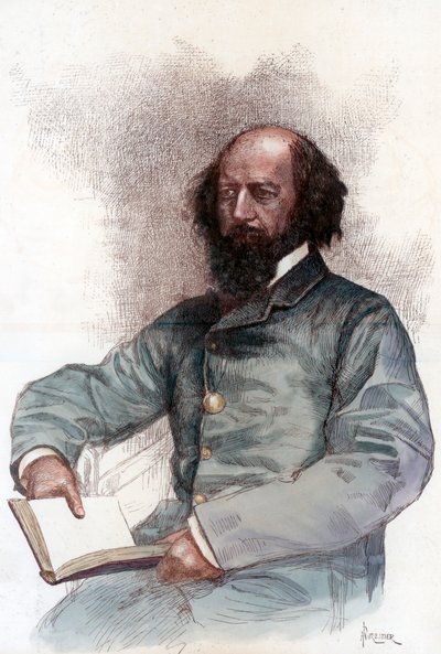 Alfred Lord Tennyson 1809-1892, poeta angielski, 1884. autorstwa Amedee Forestier