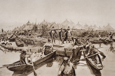 Anglia, Dwa tysiące lat temu, ilustracja z „Zarysu historii” H.G. Wellsa, tom I, opublikowany w 1920 r. autorstwa Amedee Forestier