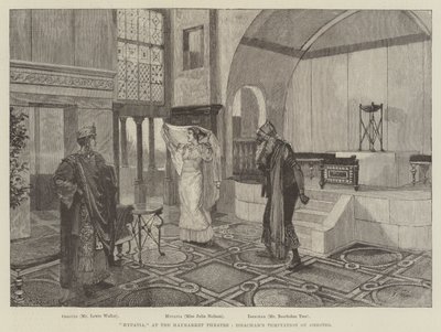 Hypatia, w teatrze Haymarket, Kuszenie Orestesa Issachara autorstwa Amedee Forestier