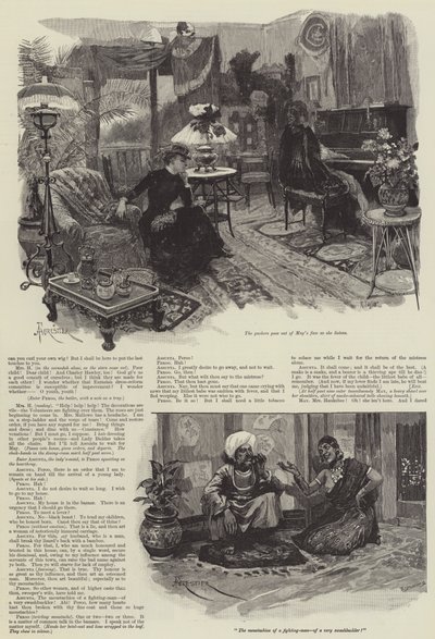 Pani Hauksbee siedzi, niehistoryczna ekstrawagancja, Rudyard Kipling autorstwa Amedee Forestier