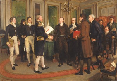 Podpisanie traktatu genteńskiego, wigilia 1814, 1914. autorstwa Amedee Forestier