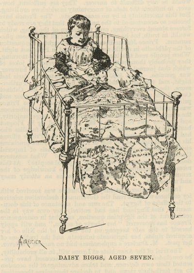 Szpital West End dla paraliżu i padaczki, Welbeck Street, Londyn: Daisy Biggs, lat 7 autorstwa Amedee Forestier