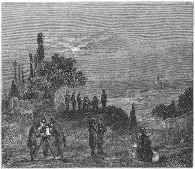 Eksperyment obliczania prędkości dźwięku w powietrzu, Paryż, 1822 1873 autorstwa Amedee Guillemin
