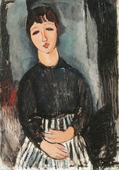 Sługa w pasiastym fartuchu, 1916 autorstwa Amedeo Modigliani