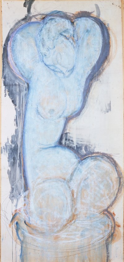 Kariatyda, ok. 1914 (gwasz na papierze, układany na płótnie i desce) autorstwa Amedeo Modigliani