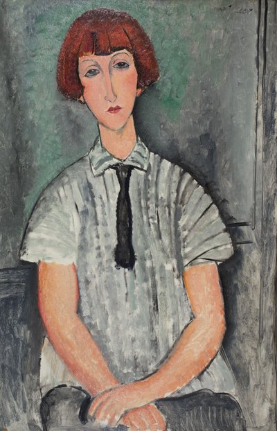 Francuski:  Jeune Fille au corsage rayé Młoda dziewczyna z bluzką w paski autorstwa Amedeo Modigliani