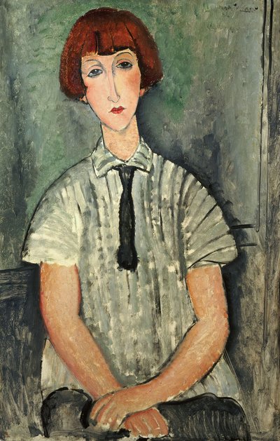 Francuski:  Jeune Fille au corsage rayé Młoda dziewczyna z bluzką w paski autorstwa Amedeo Modigliani