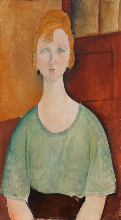Dziewczyna w zielonej bluzce autorstwa Amedeo Modigliani