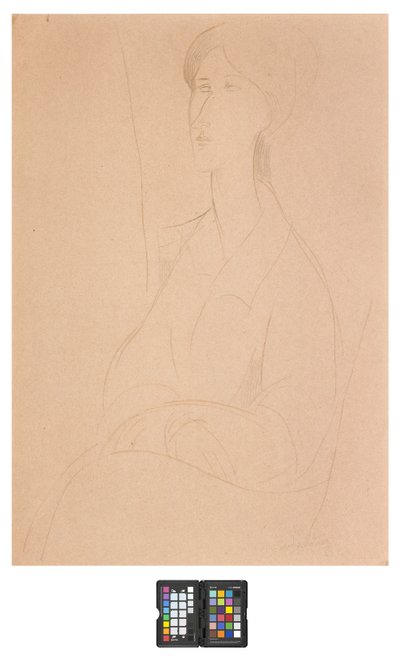 Hanks Zborowska z rękami na kolanach autorstwa Amedeo Modigliani