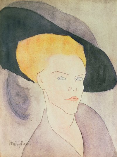 Głowa kobiety w kapeluszu, 1907 autorstwa Amedeo Modigliani