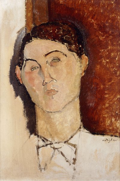 Głowa młodego człowieka; Głowa młodego mężczyzny, ok. 1916 autorstwa Amedeo Modigliani