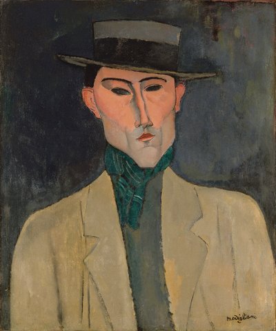 Mężczyzna w kapeluszu autorstwa Amedeo Modigliani