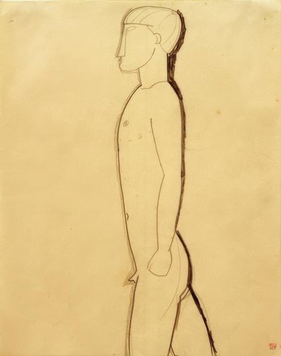 Mężczyzna z profilu autorstwa Amedeo Modigliani