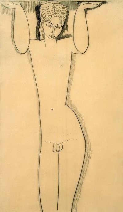 Nagi młody mężczyzna (Atlas) autorstwa Amedeo Modigliani