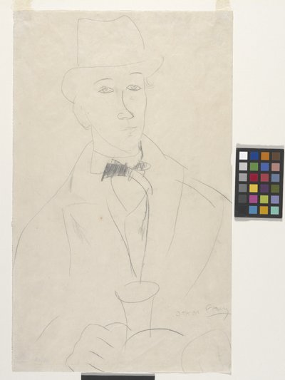 Portret artysty, Othon Friesz (ołówek na białym papierze) autorstwa Amedeo Modigliani