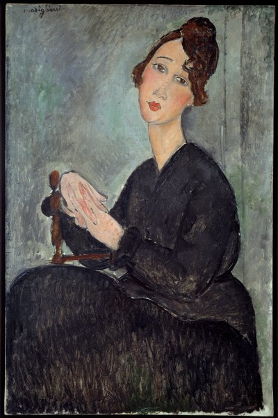 Portret Dedie (Odette Hayden) Obraz Amedeo Modigliani (1884-1920) 1918 Nd. 0,92x0,6 m - Paryż, musee national d