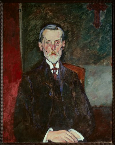 Portret Jean Baptiste Alexandre przy Krucyfiksie Obraz Amedeo Modiglianiego (1884-1920) autorstwa Amedeo Modigliani