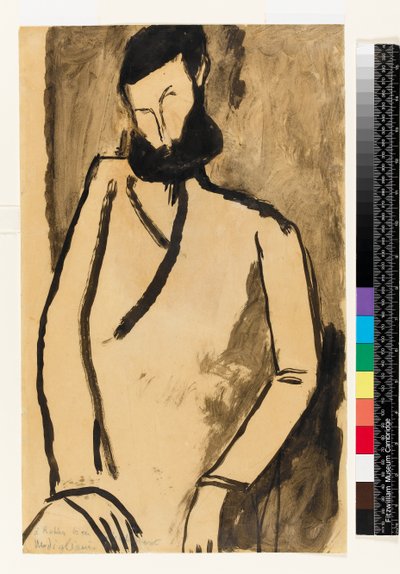 Portret brodatego mężczyzny, 1909 autorstwa Amedeo Modigliani