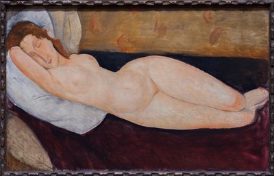Leżący akt, prawa ręka złożona pod pachą autorstwa Amedeo Modigliani