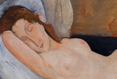 Leżący akt, prawa ręka złożona pod pachą autorstwa Amedeo Modigliani