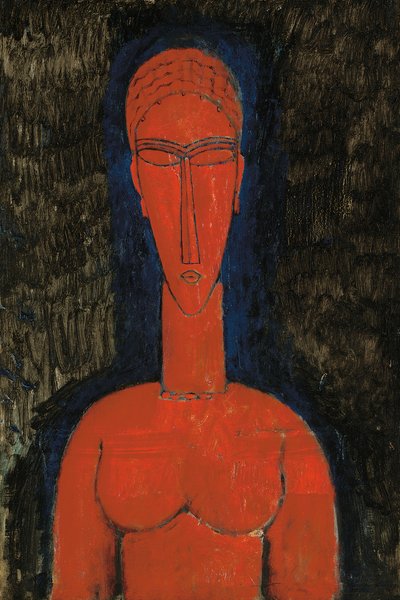 Czerwone popiersie, Kariatyda, 1913 autorstwa Amedeo Modigliani