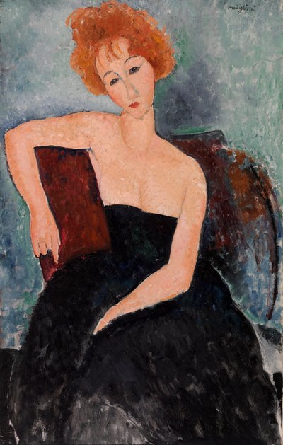 Rudowłosa dziewczyna w sukni wieczorowej autorstwa Amedeo Modigliani