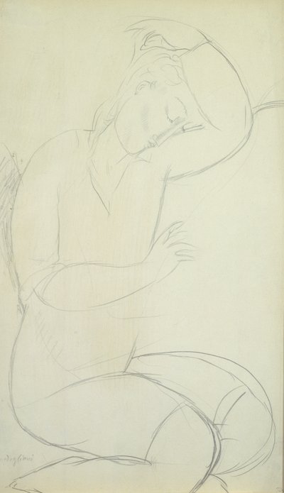 Śpiąca kobieta (ołówek na papierze) autorstwa Amedeo Modigliani