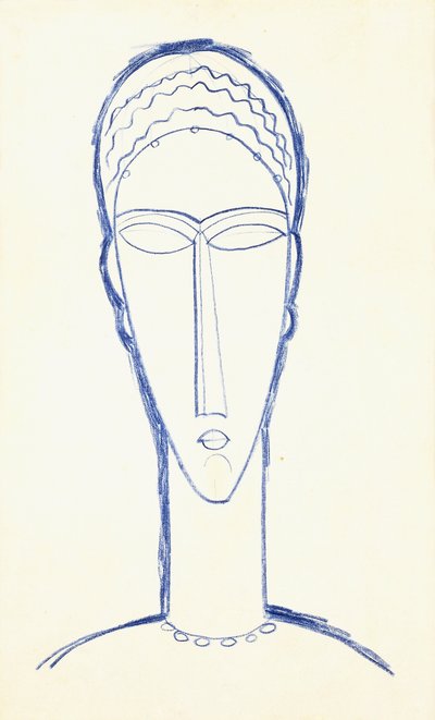Studium na głowę do rzeźby, ok. 1911 autorstwa Amedeo Modigliani