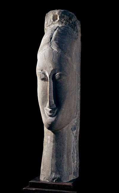 Głowa kobiety. Głowa kobiety. Rzeźba Amedeo Modiglianiego (1884-1920) autorstwa Amedeo Modigliani
