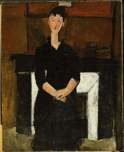 Kobieta siedząca przy kominku, 1915 autorstwa Amedeo Modigliani