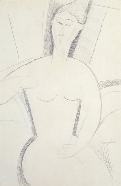Siedząca kobieta (ołówek) autorstwa Amedeo Modigliani