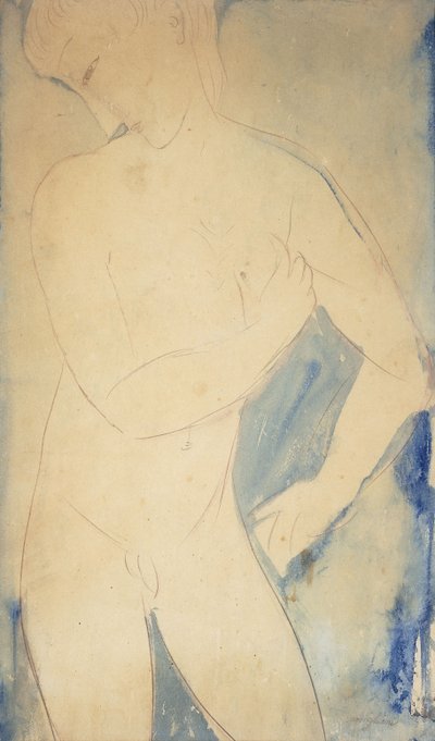 Młody chłopiec nago; Nagi młody chłopak autorstwa Amedeo Modigliani