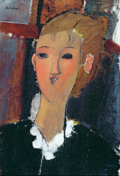 Młoda kobieta w małej kryzie autorstwa Amedeo Modigliani