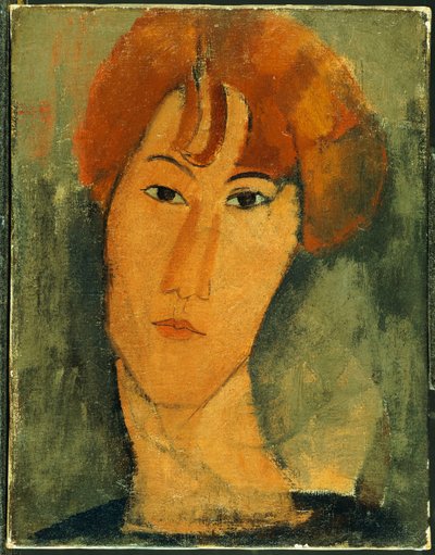 Młoda kobieta z rudymi włosami w obroży autorstwa Amedeo Modigliani