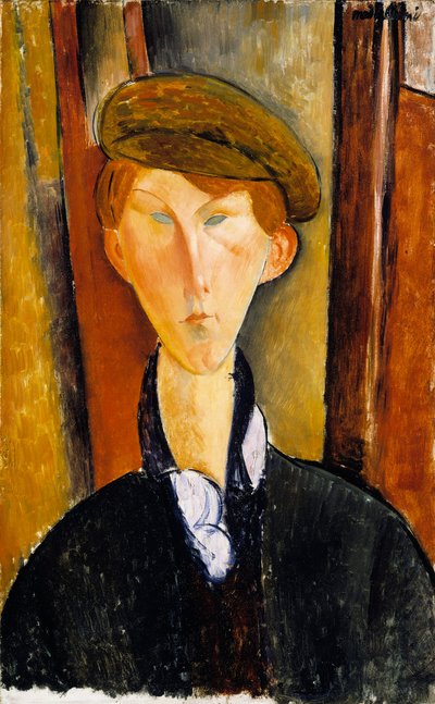 Młody mężczyzna w czapce autorstwa Amedeo Modigliani
