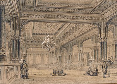 Wnętrze pałacu Ciragan w Stambule, 1872. autorstwa Amedeo Preziosi
