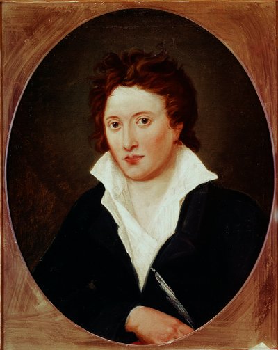 Portret brytyjskiego poety Percy Bysshe Shelleya (1792-1822). Obraz Amelii CURRAN (1775-1847) autorstwa Amelia Curran